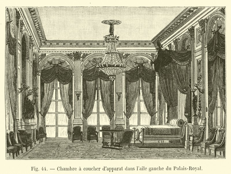 Státní ložnice v levém křídle Palais-Royal od French School