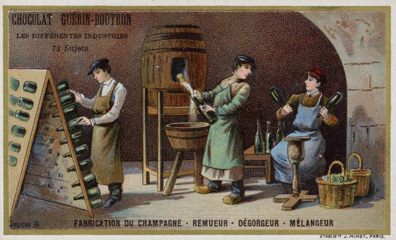 Výroba šampaňského (chromolitho) od French School