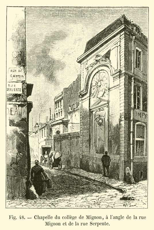 Kaple Collège de Mignon, na rohu rue Mignon a rue Serpente od French School