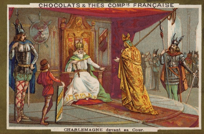 Karel Veliký a jeho dvůr (chromolitho) od French School