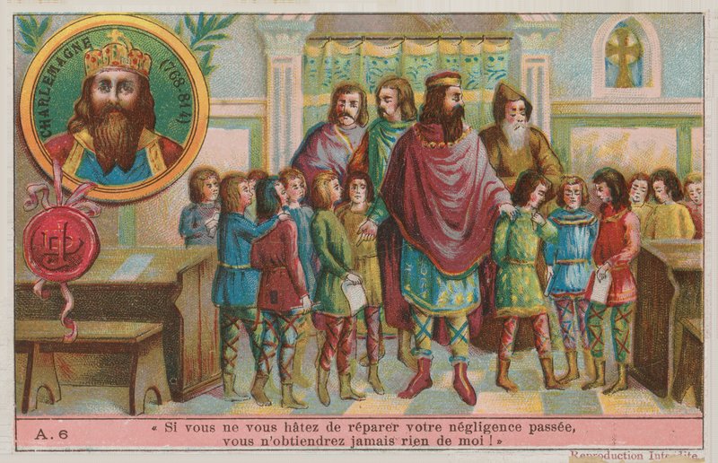 Karel Veliký, zakladatel karolínské říše (768-814) od French School