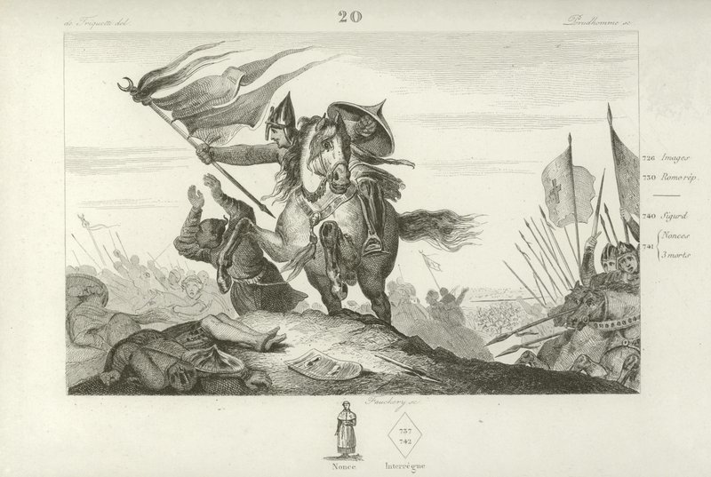 Charles Martel v bitvě u Tours, 732 od French School