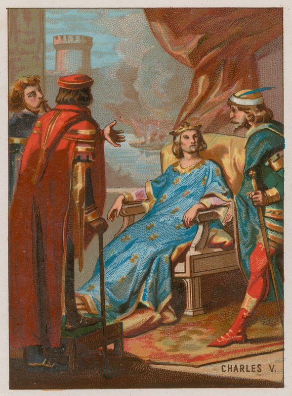 Karel V. v bitvě u Poitiers od French School