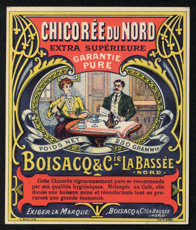 Chicoree du Nord, Boisacq a Cie la Bassee, reklama (barevné lito) od French School