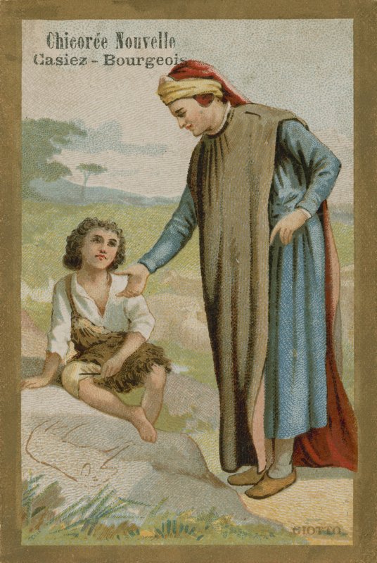 Chicoree nouvelle obchodní karta, Cimabue objevuje Giotta od French School