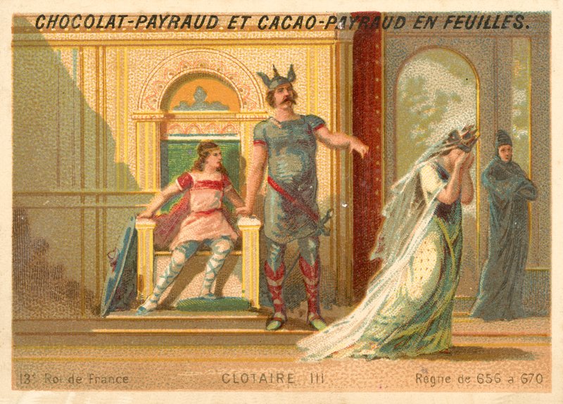 Chlothar III., franský král Neustrije a Burgundska (chromolitho) od French School