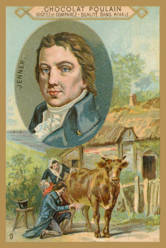 Vizitka Chocolate Poulain, Edward Jenner od French School