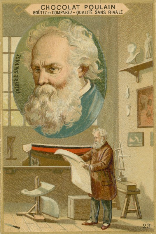 Obchodní karta Chocolate Poulain, Frederic Sauvage od French School