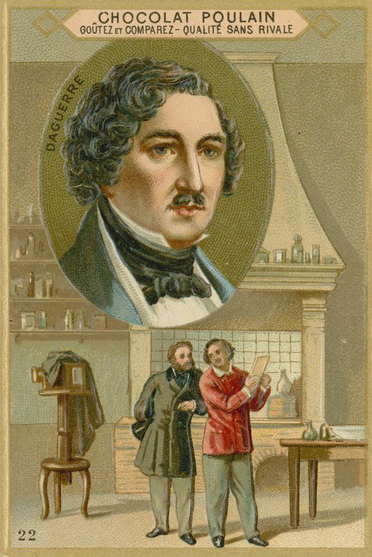 Obchodní karta Chocolate Poulain, Louis Daguerre od French School