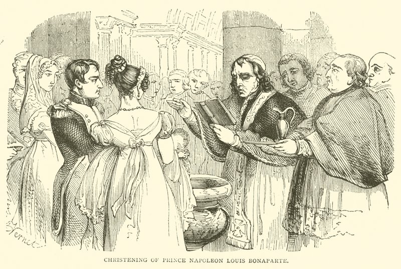 Křest prince Napoleona Louise Bonaparte (rytina) od French School