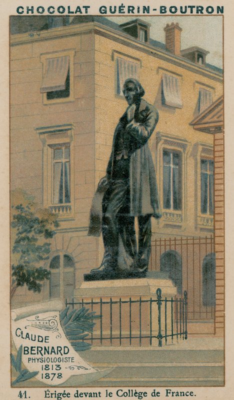Claude Bernard, fyziolog, 1813-1878, postavený před College de France od French School