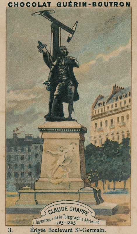 Claude Chappe, vynálezce Aerial Telegraph, 1763-1805, Erigee Boulevard St-Germain od French School