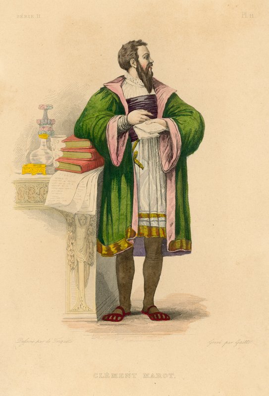 Clement Marot (barevná rytina) od French School