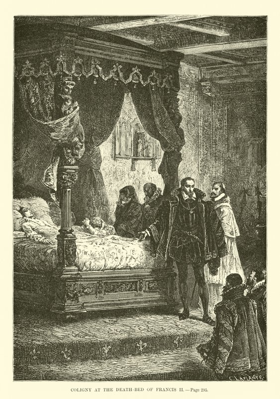 Coligny u smrtelného lože Františka II od French School