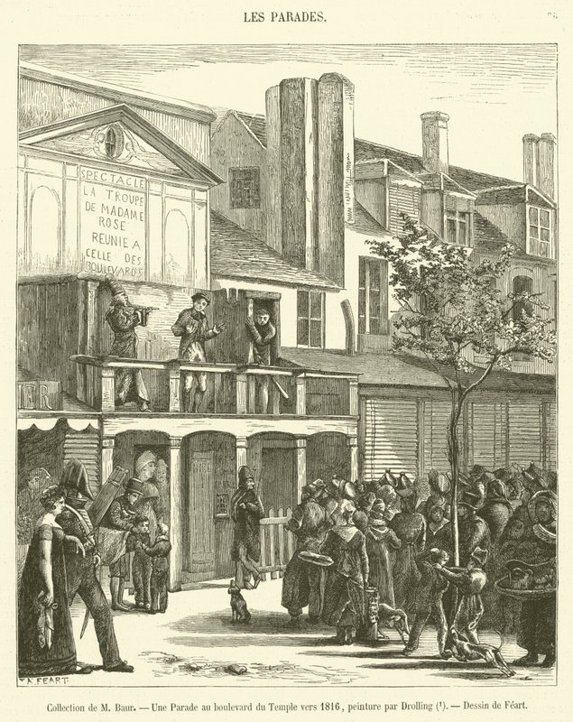 Sbírka Mme Baur, Průvod na Boulevard du Temple kolem roku 1816 (rytina) od French School