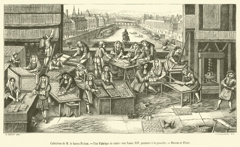 Sbírka M le Baron Pichon, továrna na karty za Ludvíka XIV (rytina) od French School