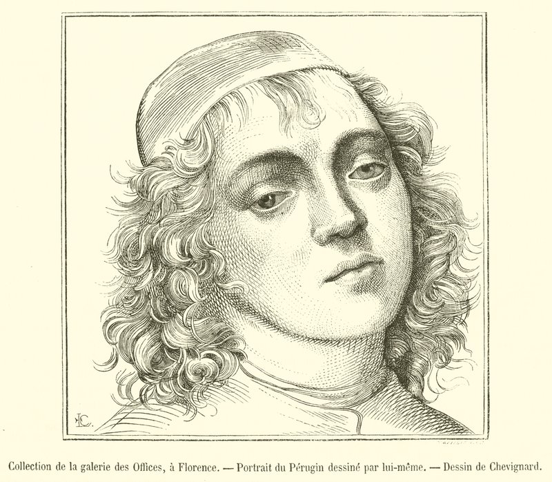 Sbírka galerie Uffizi, Florencie, Portrét Perugina (rytina) od French School