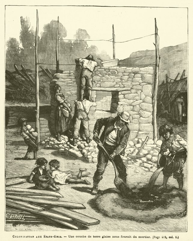 Kolonizace ve Spojených státech (rytina) od French School