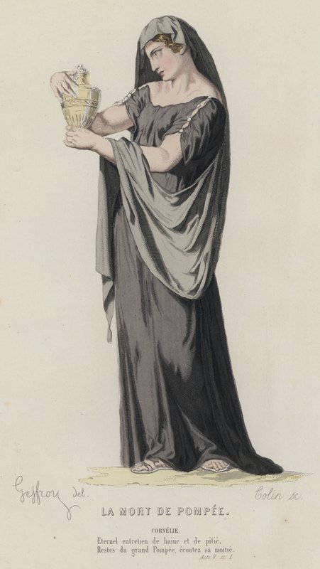 Corneille, La Mort De Pompee, Act V, Sc I (barevná rytina) od French School