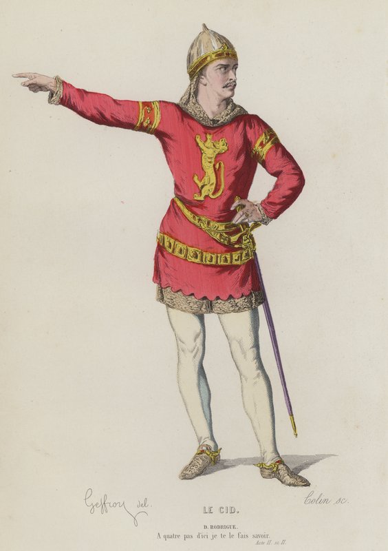 Corneille, Le Cid, Act II, Sc II (barevná rytina) od French School