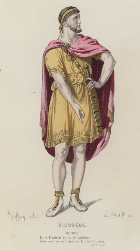 Corneille, Nicomede, Act II, Sc III (barevná rytina) od French School