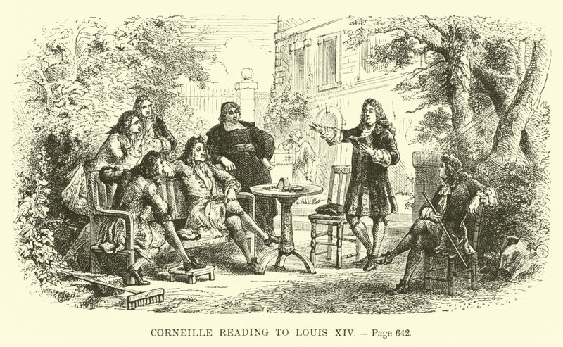 Corneille čte Ludvíkovi XIV od French School