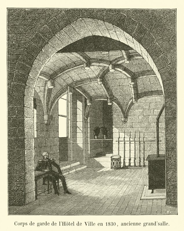 Strážnice hotelu de Ville v roce 1830, bývalý velký sál od French School