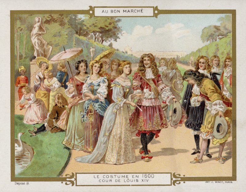 Kostým v roce 1600 - dvůr Ludvíka XIV od French School