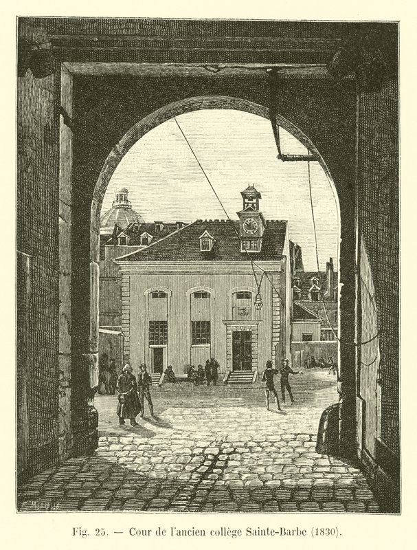 Nádvoří bývalé vysoké školy Sainte-Barbe, 1830 od French School
