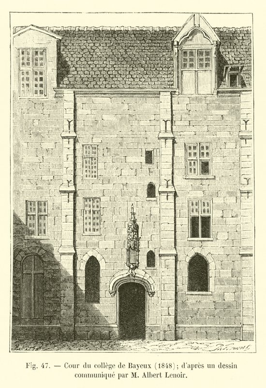 nádvoří koleje Bayeux, 1848; z kresby sdělené M. Albertem Lenoirem od French School