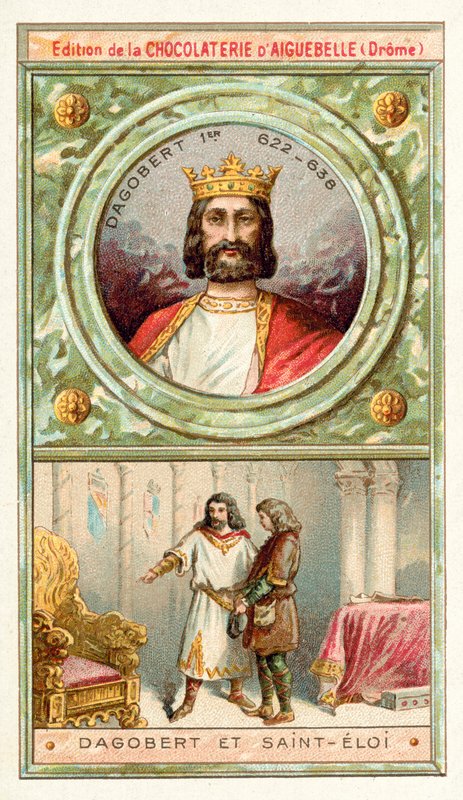 Dagobert I a St. Eloi, 7. století (chromolit) od French School