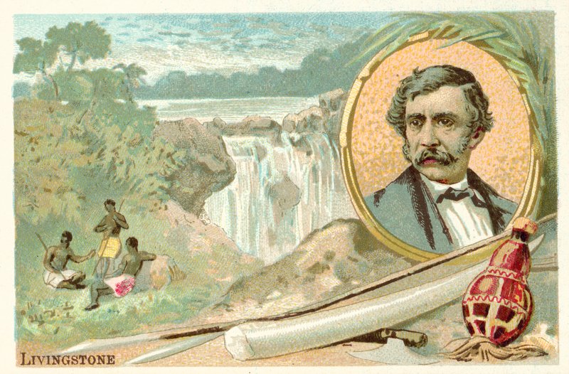 David Livingstone , skotský misionář a průzkumník (chromolitho) od French School