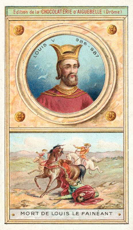 Smrt Ludvíka V. Francie, 987 (chromolitho) od French School