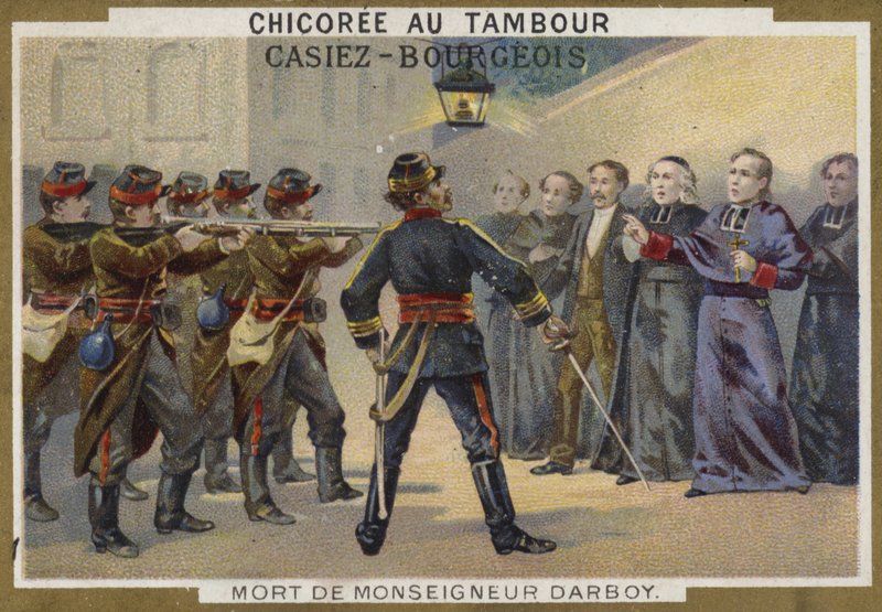 Smrt Monsignora Darboye, arcibiskupa Paříže, 1871 od French School
