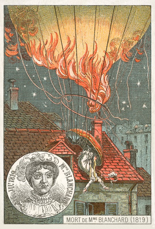 Smrt balónu Sophie Blanchard, 1819 od French School