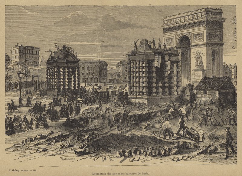 Demolice Barriere de lEtoile, Paříž, c1860 od French School