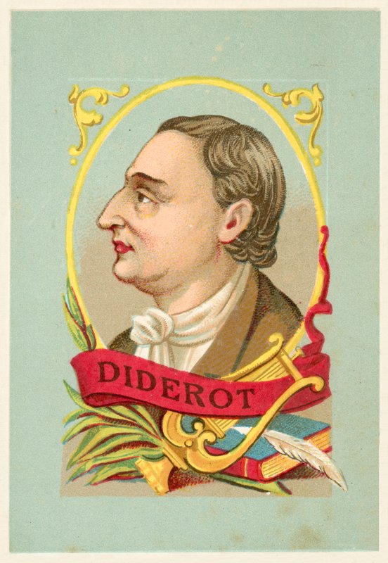 Denis Diderot , francouzský filozof a spisovatel (chromolitho) od French School