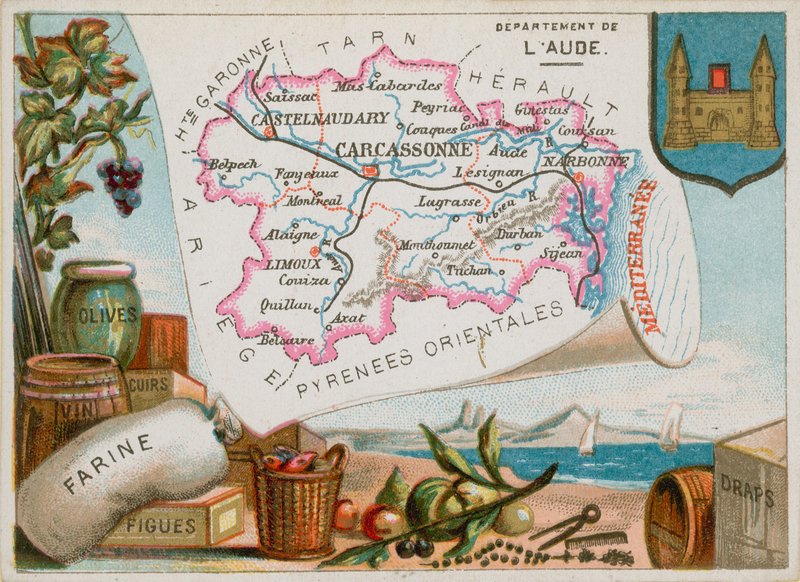 Department of Aude na jihu střední Francie od French School