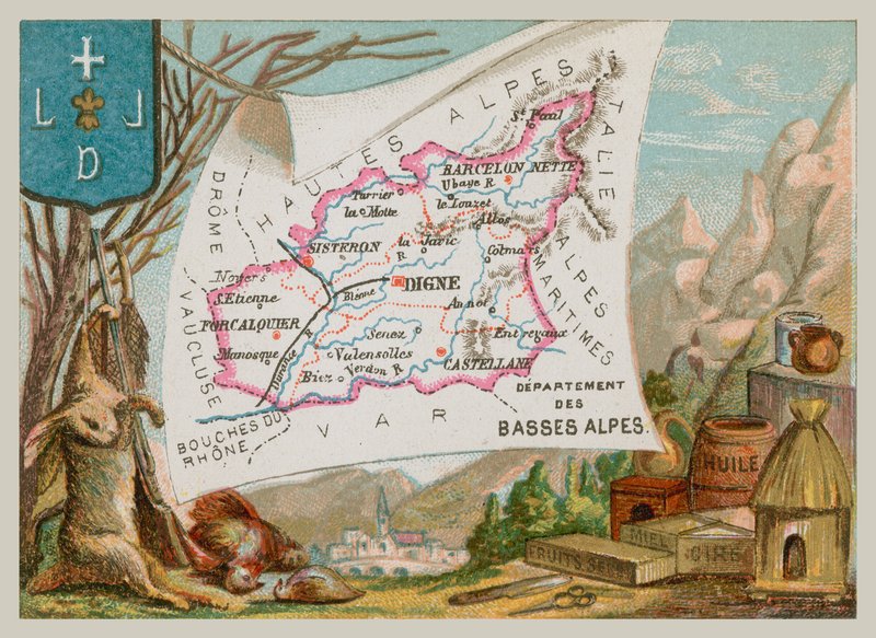 Department of Bass Alpes v jižní Francii od French School