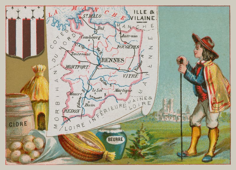 Departement Ille et Vilaine na severozápadě Francie od French School