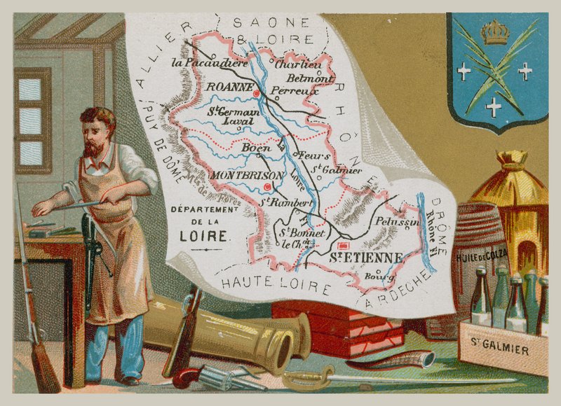 Departement Loire ve střední Francii od French School