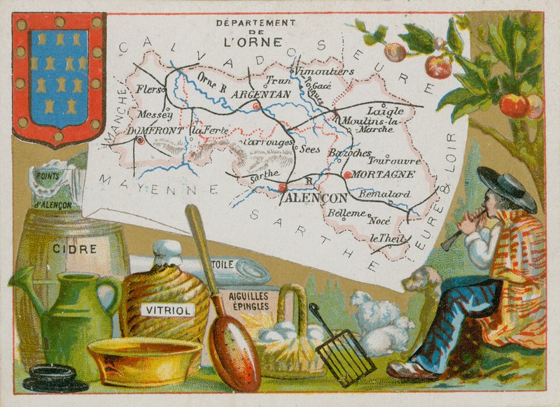 Departement Orne v severozápadní Francii od French School