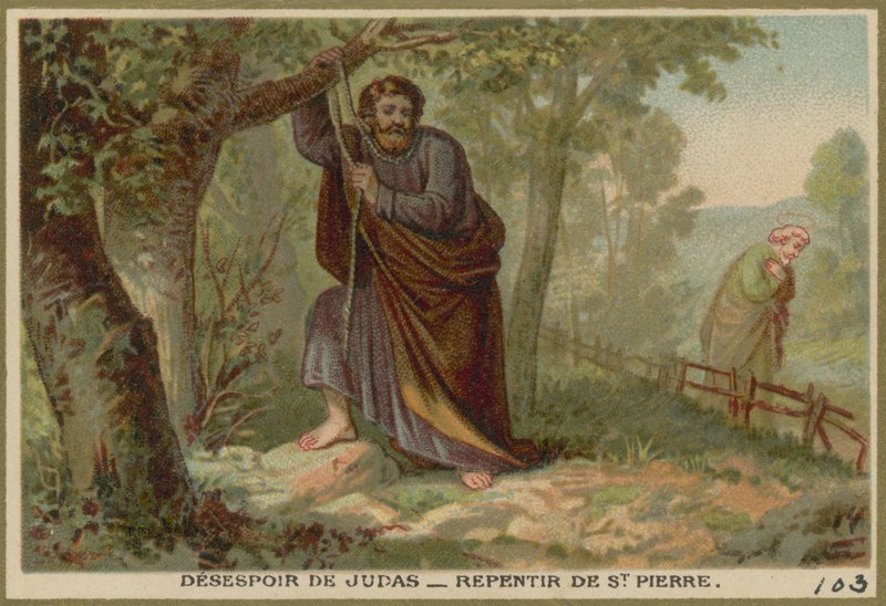 Jidášovo zoufalství - Pokání svatého Petra od French School