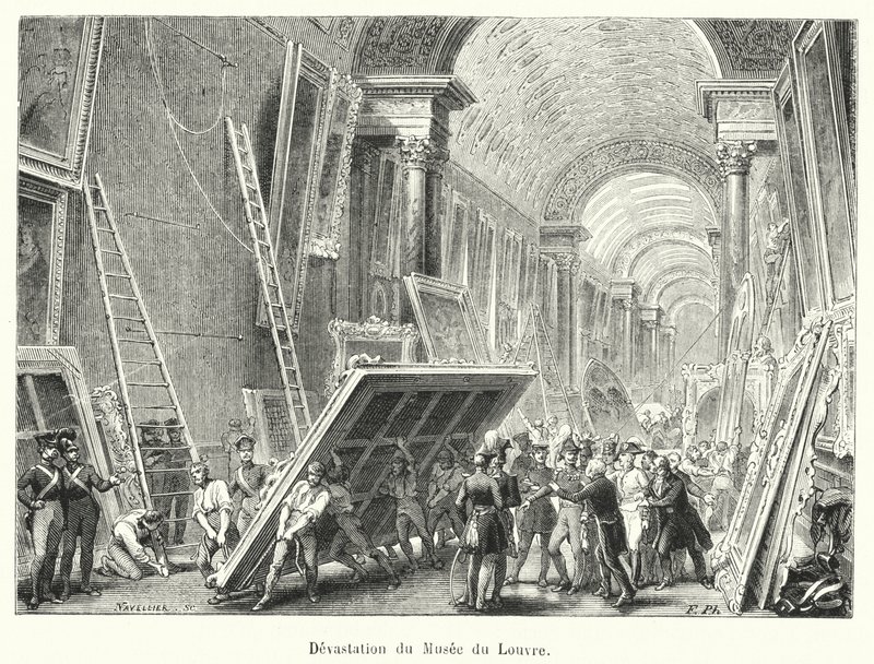Devastace muzea Louvre (rytina) od French School