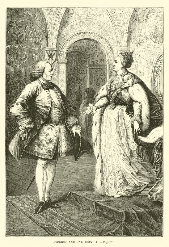 Diderot a Kateřina II od French School