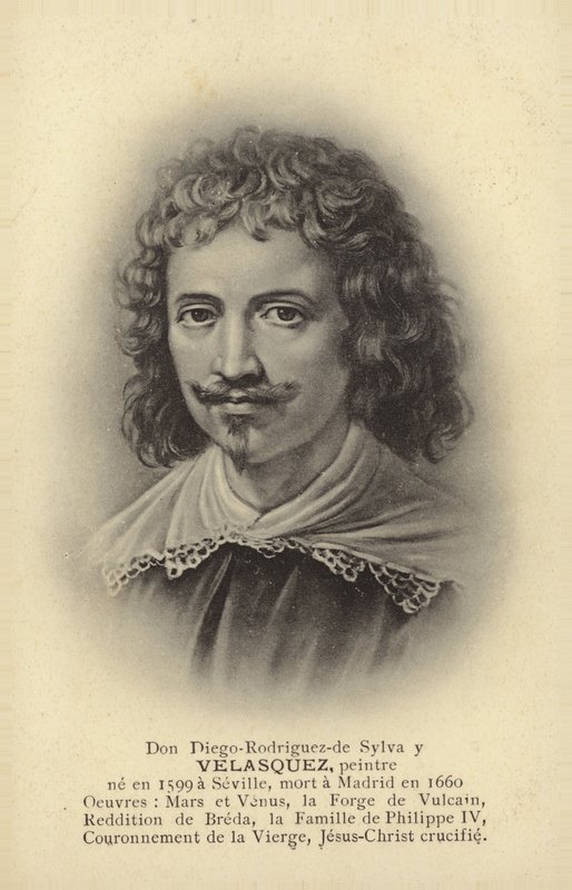 Diego Velasquez, španělský malíř (litografie) od French School