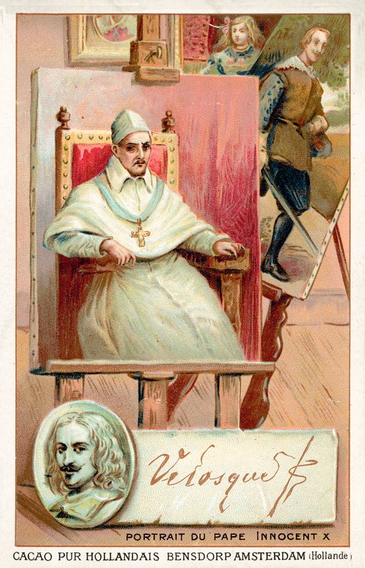 Diego Velasquez , španělský malíř a portrét papeže Inocence X (chromolitho) od French School