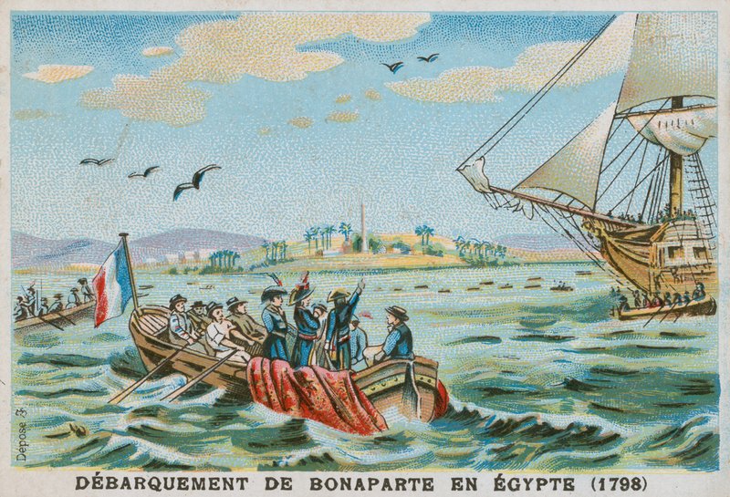 Vylodění Napoleona v Egyptě, 1798 od French School