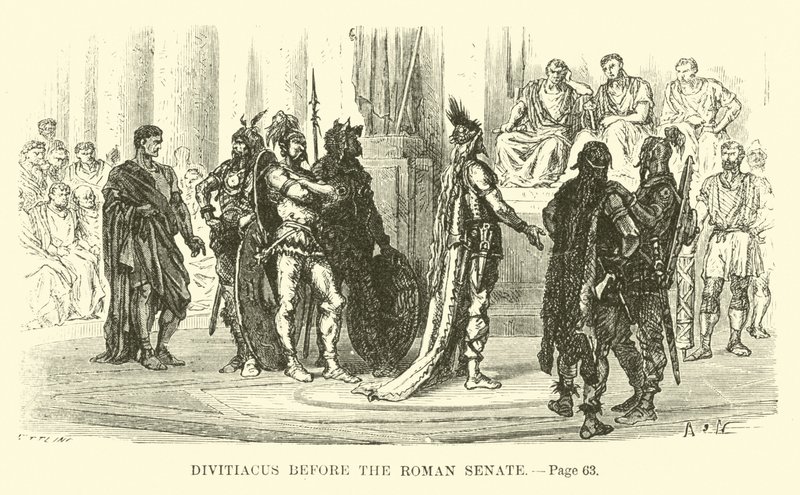 Divitiacus před římským senátem od French School