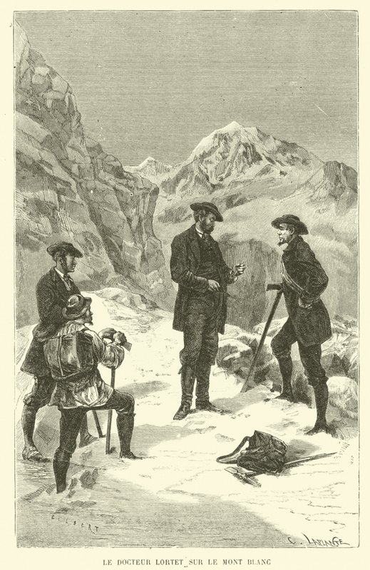 Doktor Lortet na Mont Blanc (rytina) od French School